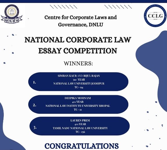 National Corporate Law Essay Competition winners